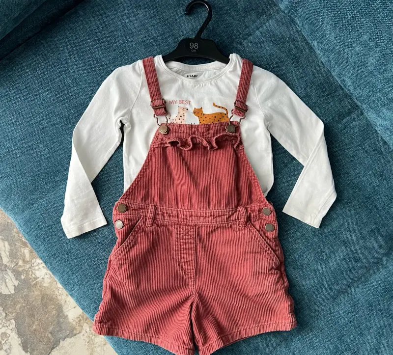 Комбинезон вельветовый next и лонгслив