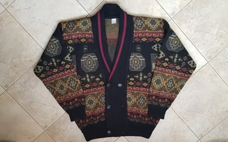 Винтажный двубортный кардиган в стиле 90-х