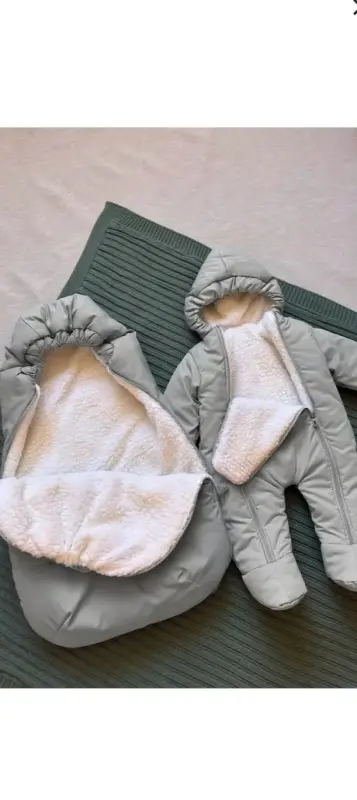 Комплект зимний на овчине для новорожденного