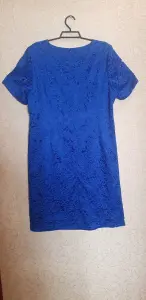 Нарядное, гипюровое платье, синее, размер 58 (Как новое)
