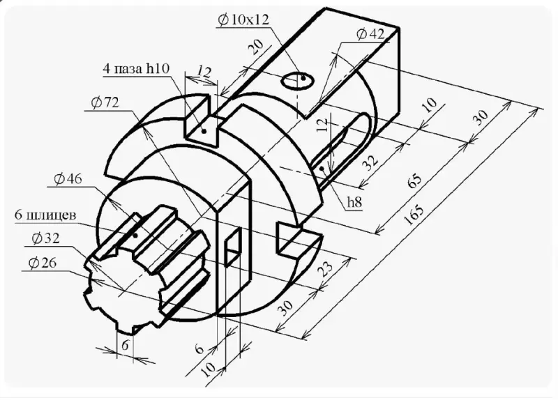 Чертеж вала Инженерная графика