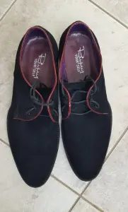 Мужские полуботинки туфли дерби чёрные, велюр, размер 39, 40