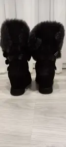 Зимние замшевые полусапожки