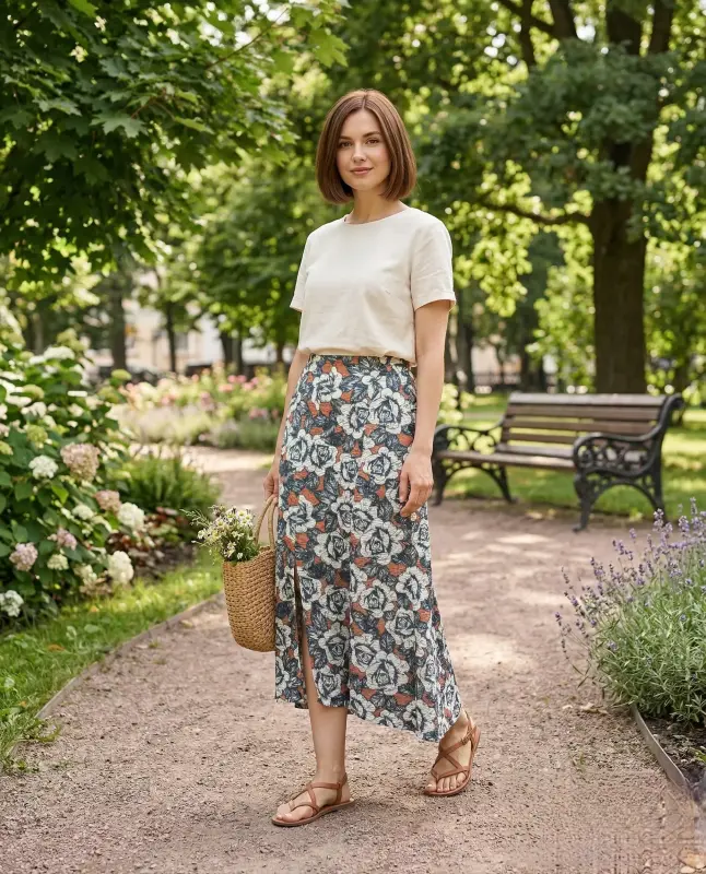 Юбка миди летняя