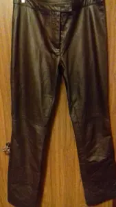 Брюки из натуральной кожи, р-р 42, см. замеры ниже.