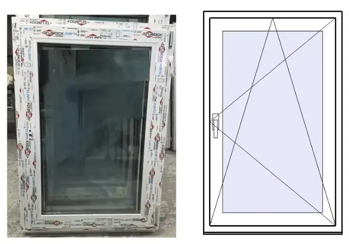 Окно ПВХ, с поворотно-откидной створкой