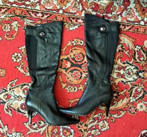 Сапоги осенние женские р.38 на каблуке, б.у