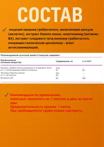 Ежовик гребенчатый мицелий 500мг + Бакопа монье 100мг