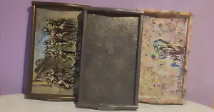 Поднос деревянный декорированный