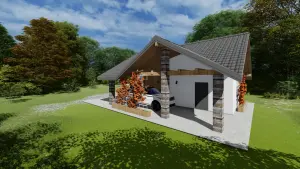 Проект гаража и навеса в д. Голубы Воложинского с/с услуги архитектора