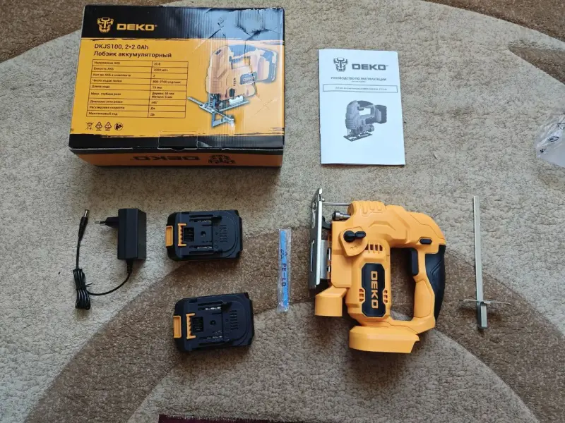 НОВЫЙ Лобзик аккумуляторный DEKO DKJS100 (2 АКБ)