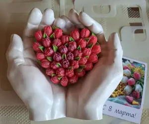 Ладони, новые, ручная работа из гипса в форме рук+ ароматное мыло