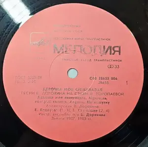 Грампластинка 'Виктор Дорохин и Любовь Воропаева - Девочка моя синеглазая' (1990)