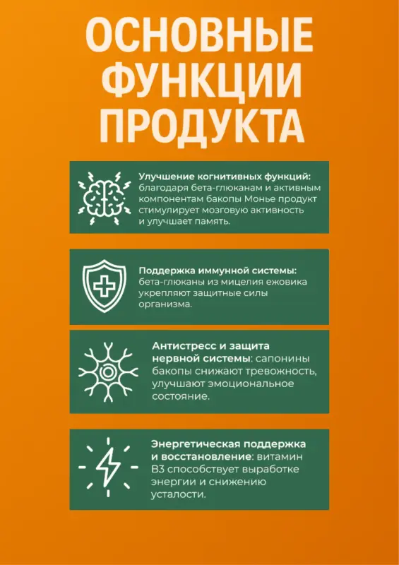 Ежовик гребенчатый мицелий 500мг + Бакопа монье 100мг - Вся Беларусь - 241171 - Доска объявлений Kupika.by - Фото 5