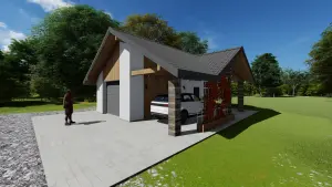 Проект гаража и навеса в д. Голубы Воложинского с/с услуги архитектора