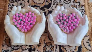 Ладони, новые, ручная работа из гипса в форме рук+ ароматное мыло