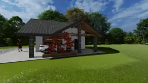 Проект гаража и навеса в д. Голубы Воложинского с/с услуги архитектора