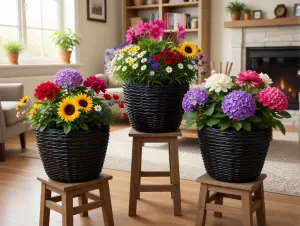 Кашпо из ротанга