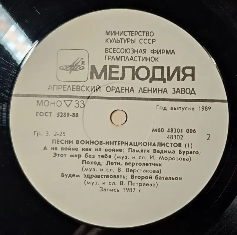 Грампластинка ''Песни воинов-интернациалистов - Время выбрало нас' (часть 1)' (1989) - Вся Беларусь - 240357 - Доска объявлений Kupika.by - Фото 6