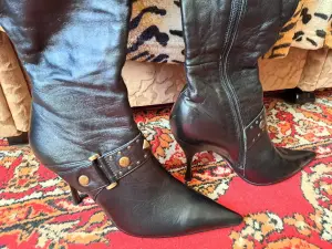 Сапоги-батфорты демисезонные женские р.37 на каблуке, б.у