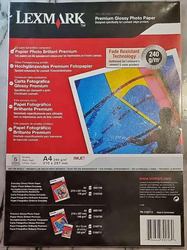 Глянцевая фотобумага Lexmark премиум-класса