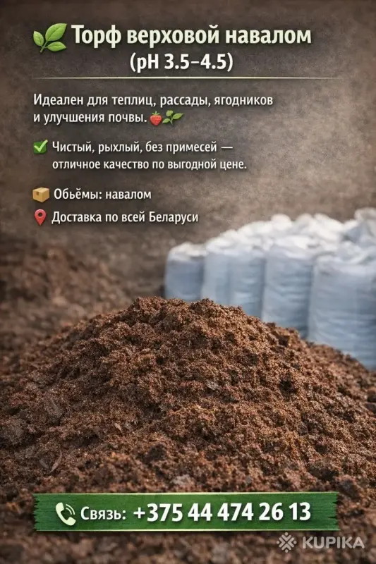 Торф верховой навалом