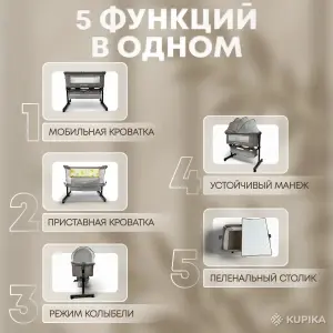 Детская кроватка BubaGo Meluna BG 181-2 (бежевый)