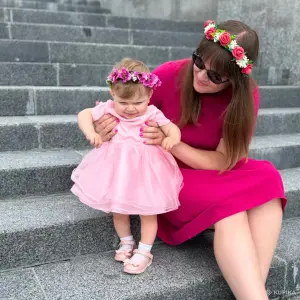 Нарядное платье с повязкой для девочки 1-2 лет