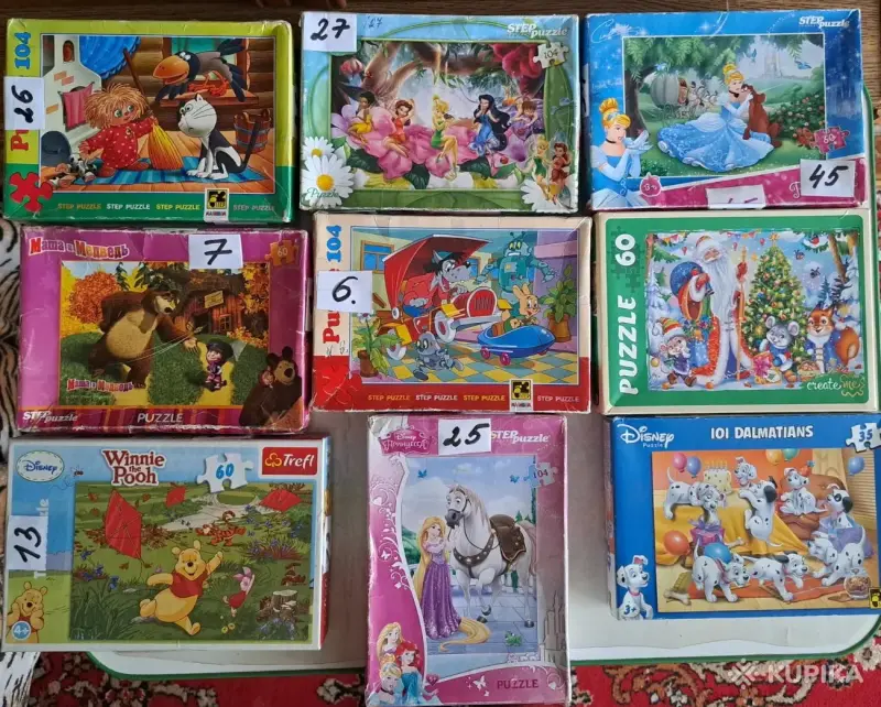 Пазлы разные, б.у в хорошем состоянии