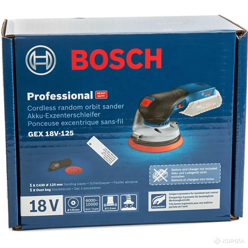 Эксцентриковая шлифмашина Bosch GEX 18V-125