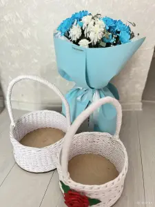 Корзина круглая белая.