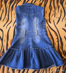 Сарафан синий джинсовый на 5-6лет (р.110-116) на девочку, б.у, как новый