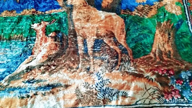 Плюшевый ковёр с оленями