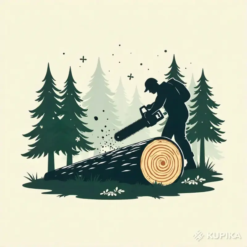 Спил деревьев.