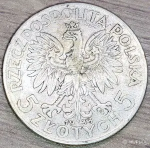 5 Zlotych (злотых) 1933 Королева Ядвига (Jadwiga)