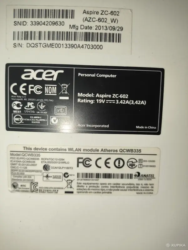 Aser Aspire ZC-602 Монитор+комп. 2в1.19.5". SSD120G 6G OZU.Шустрый обслужен.комп. торг - Вся Беларусь - 250159 - Доска объявлений Kupika.by - Фото 8