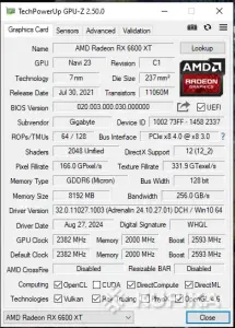Radeon RX 6600 XT видеокарта