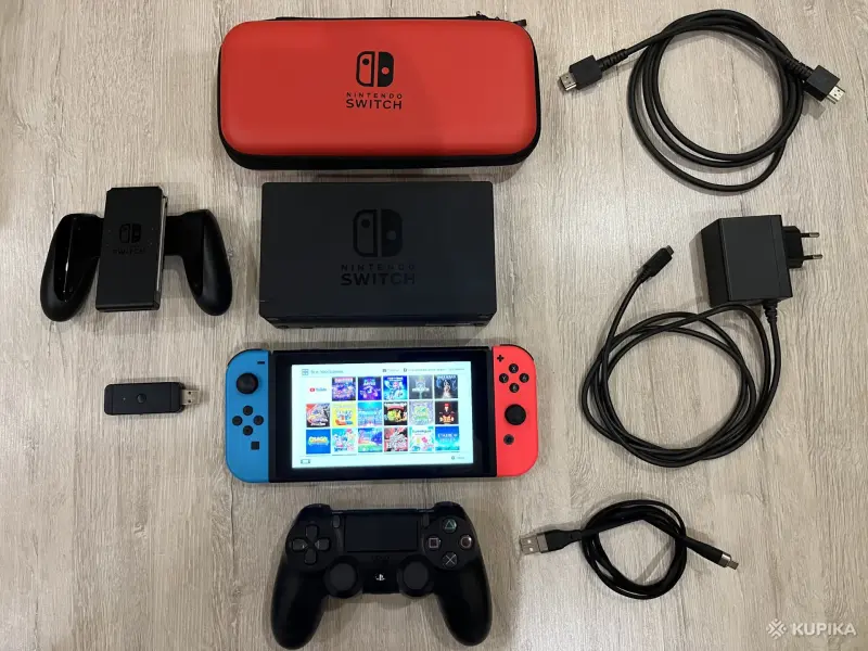 Nintendo Switch V2 + 59 игр + DualShock 4