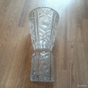 Большая хрустальная ваза для цветов (из ГДР)