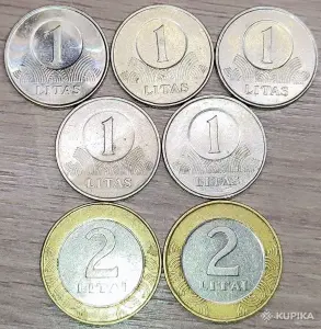 1, 2 лит 1999-2008 (Litai) Литва