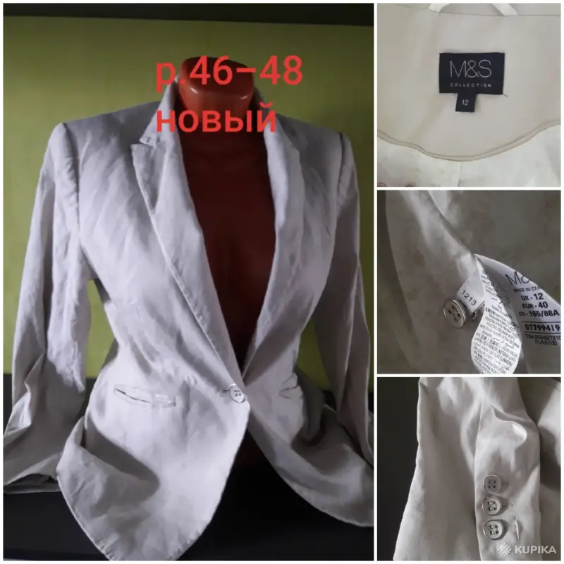 Новый пиджак на подкладке р.46-48