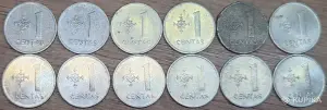 1, 2, 5 центов 1991 (Centai) Литва