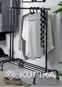 Вешалка-стойка напольная IKEA RIGGA (на колесиках),серая