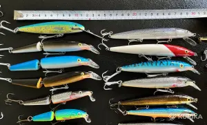 воблеры RAPALA + спиннинг + коробка