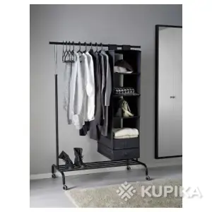 Вешалка-стойка напольная IKEA RIGGA (на колесиках),серая
