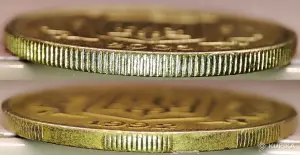 10 копеек 2005 и 25 копеек 1992 Украина. Засоры штемпелей