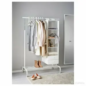 Вешалка-стойка напольная IKEA RIGGA (на колесиках),серая