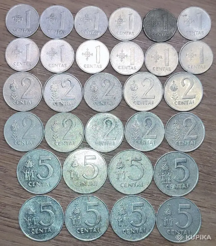 1, 2, 5 центов 1991 (Centai) Литва
