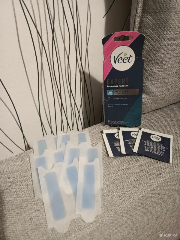 Восковые полоски для лица Veet Expert