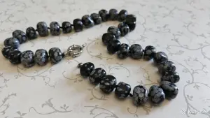 Бусы + серьги из гагата